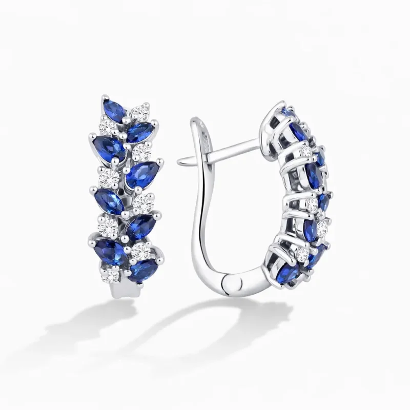 0.58 ct Safir Küpe