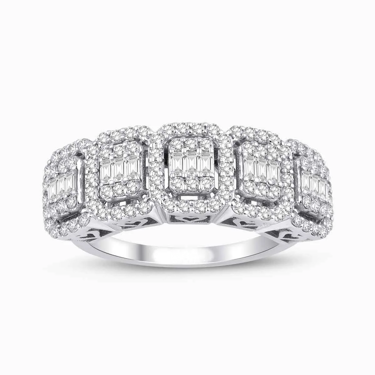1.00 ct Pırlanta Baget Yüzük