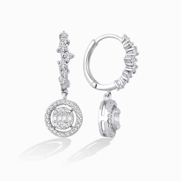 0.52 ct Pırlanta Baget Küpe