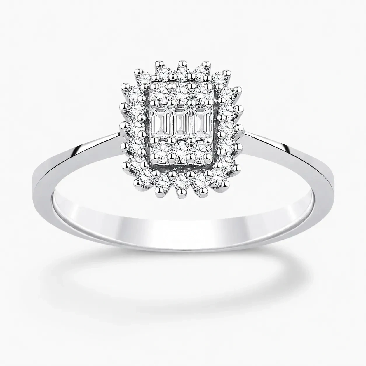 0.19 ct Pırlanta Baget Yüzük