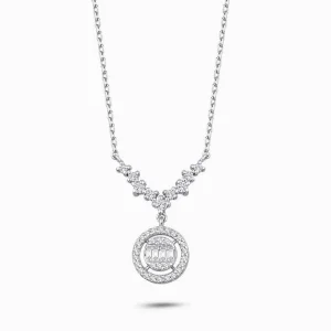 0.26 ct Pırlanta Baget Kolye