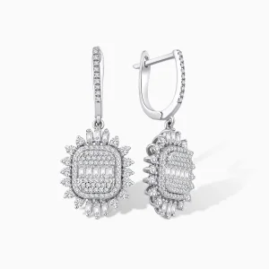 1.40 ct Pırlanta Baget Küpe