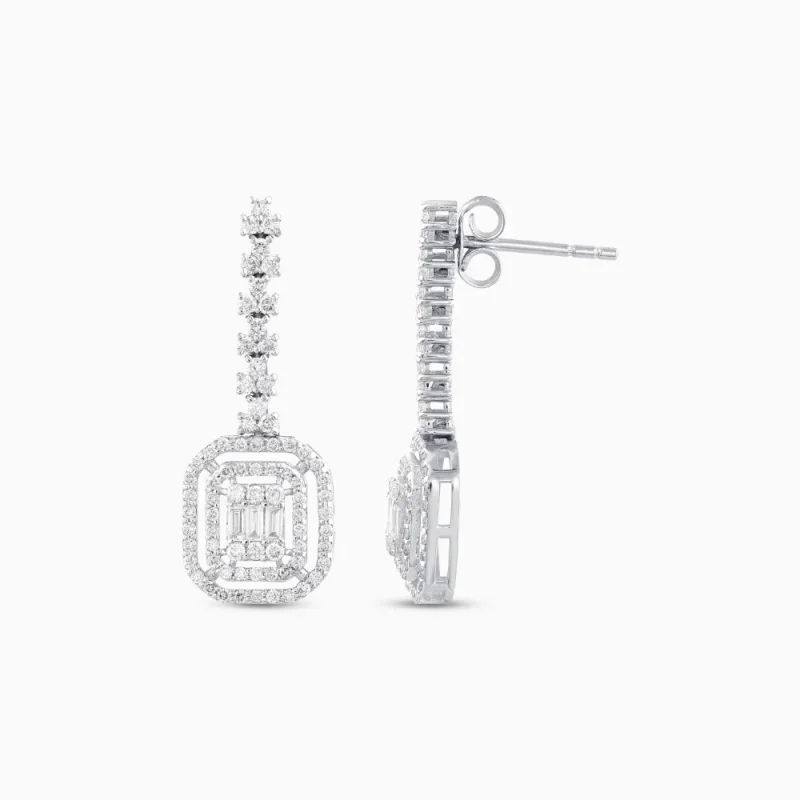0.87 ct Pırlanta Baget Küpe