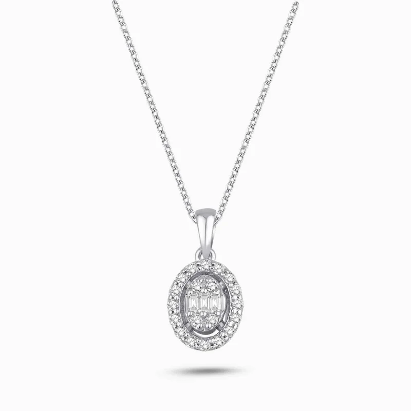 0.19 ct Pırlanta Baget Kolye