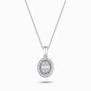 0.19 ct Pırlanta Baget Kolye