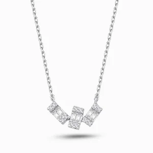 0.17 ct Pırlanta Baget Kolye